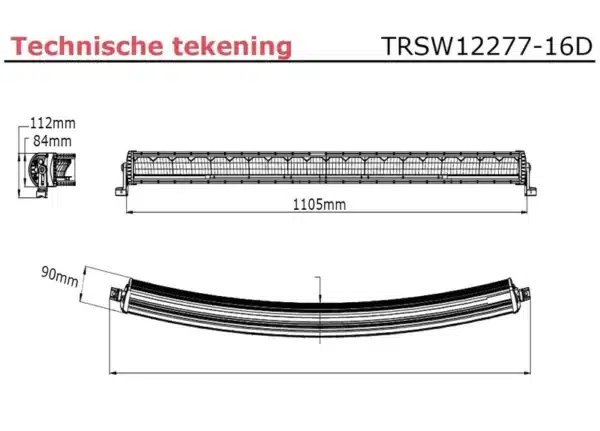 LED bar | 240 watt | 16000 lumen | 9-30v | 40cm. kabel | Deutsch connector | TRSW12277-16D – Bild 6